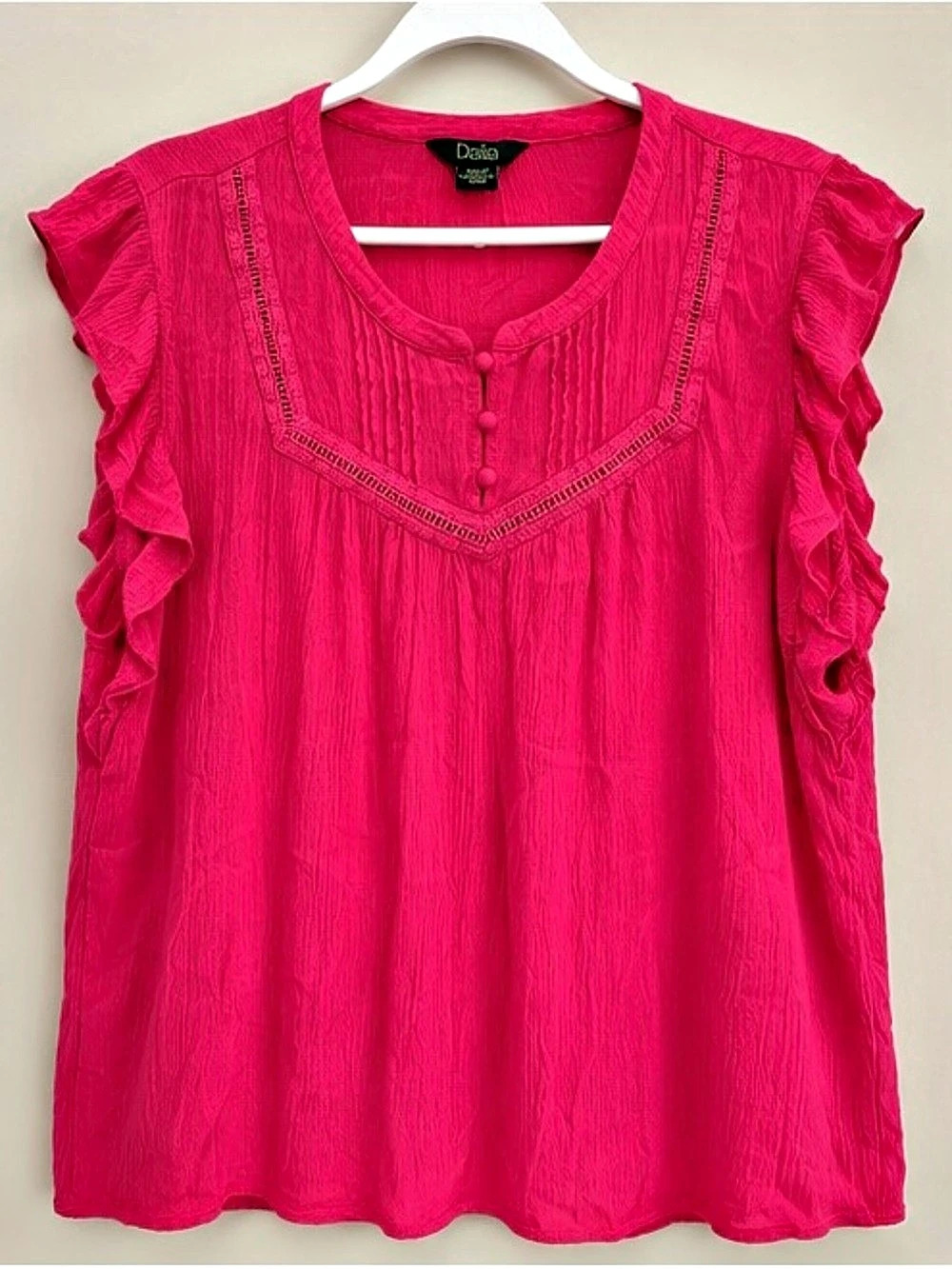 2 for $30 Dalia Ruffle Sleeve Tunic in Pink Size XL Like New